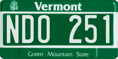 VT license plate NDO251
