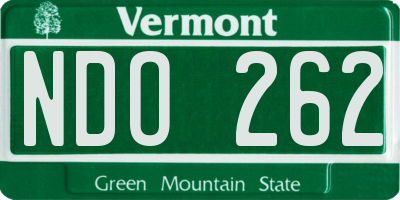 VT license plate NDO262