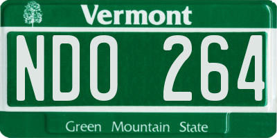 VT license plate NDO264