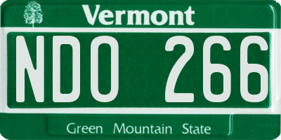VT license plate NDO266