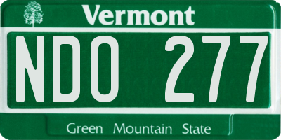 VT license plate NDO277