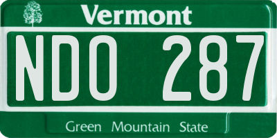 VT license plate NDO287