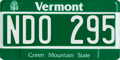 VT license plate NDO295