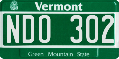 VT license plate NDO302