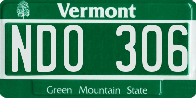 VT license plate NDO306