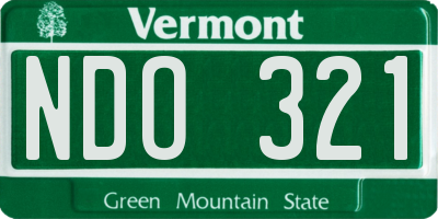 VT license plate NDO321