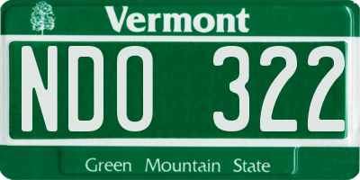VT license plate NDO322