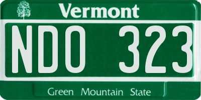 VT license plate NDO323
