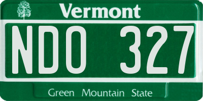 VT license plate NDO327