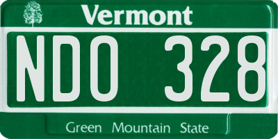 VT license plate NDO328