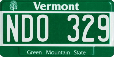 VT license plate NDO329