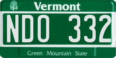VT license plate NDO332