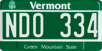 VT license plate NDO334