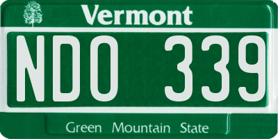 VT license plate NDO339