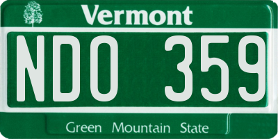 VT license plate NDO359