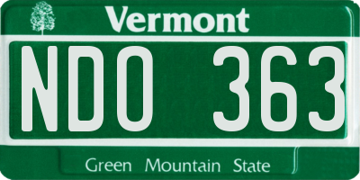 VT license plate NDO363