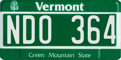 VT license plate NDO364
