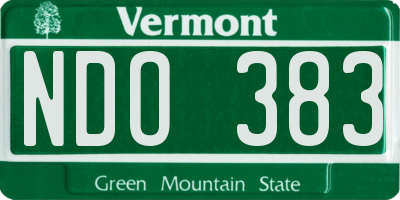 VT license plate NDO383