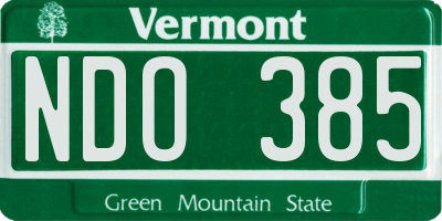 VT license plate NDO385