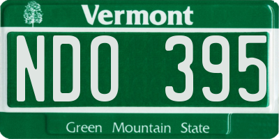 VT license plate NDO395