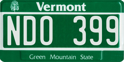 VT license plate NDO399