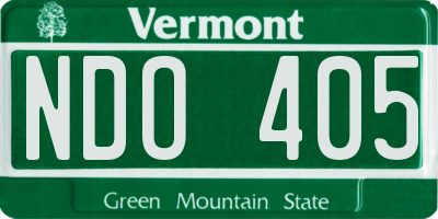 VT license plate NDO405