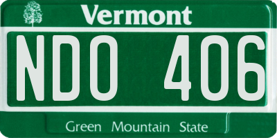 VT license plate NDO406