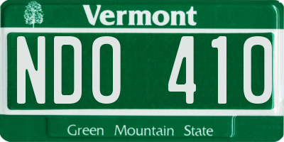 VT license plate NDO410