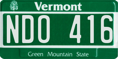 VT license plate NDO416