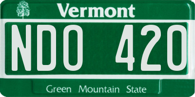 VT license plate NDO420