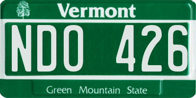 VT license plate NDO426