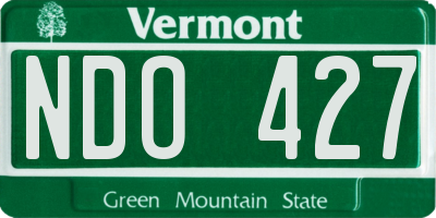 VT license plate NDO427