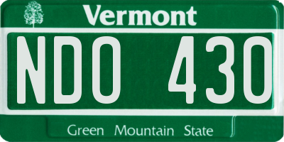 VT license plate NDO430