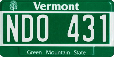 VT license plate NDO431