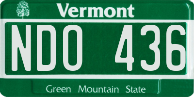 VT license plate NDO436