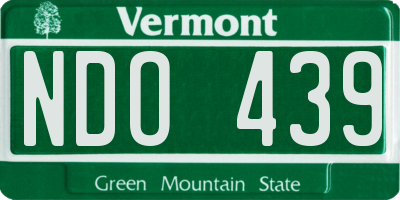 VT license plate NDO439