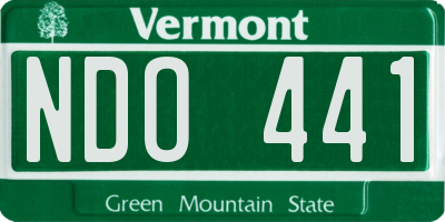VT license plate NDO441