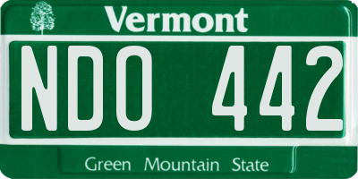 VT license plate NDO442