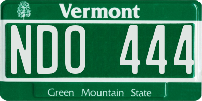 VT license plate NDO444