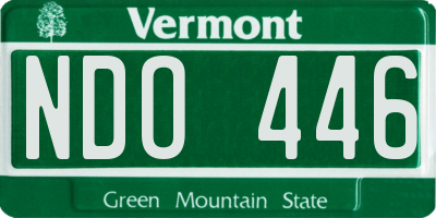 VT license plate NDO446