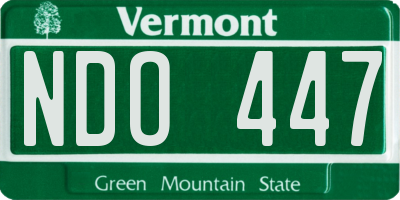 VT license plate NDO447