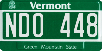 VT license plate NDO448
