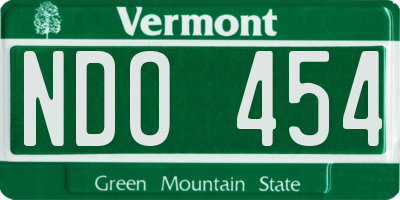 VT license plate NDO454