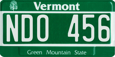 VT license plate NDO456