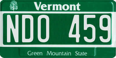 VT license plate NDO459