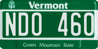 VT license plate NDO460