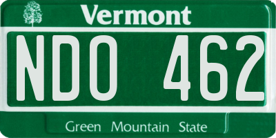 VT license plate NDO462