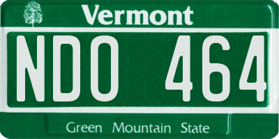 VT license plate NDO464