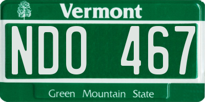 VT license plate NDO467