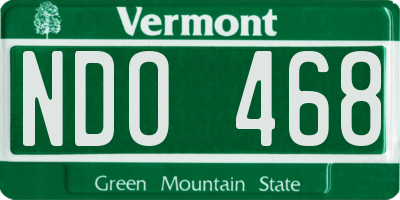 VT license plate NDO468